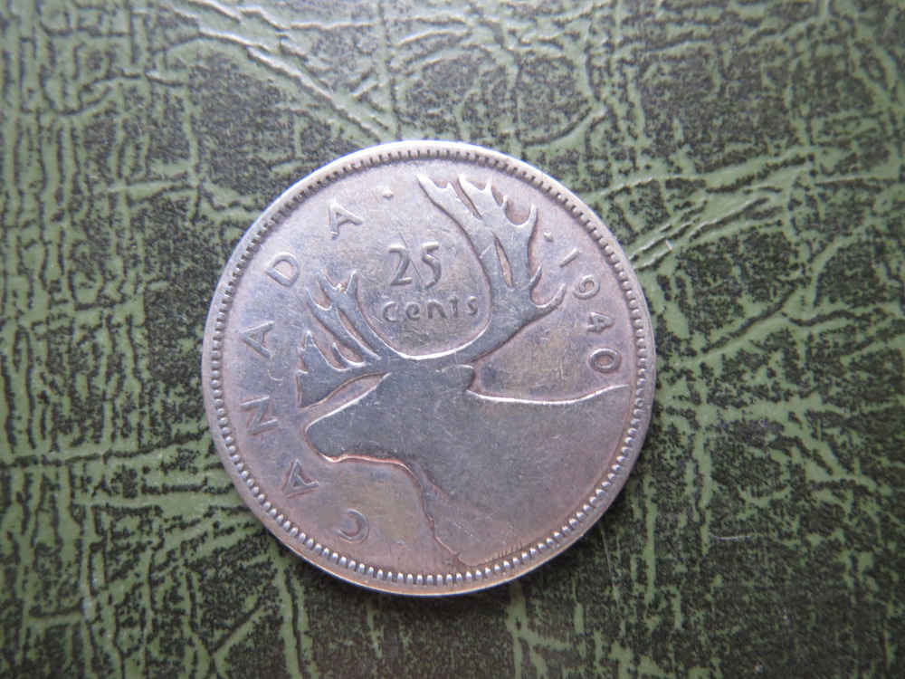 Canada, 25 cents, silver, King George VI, 1940 (C-CAN-01)