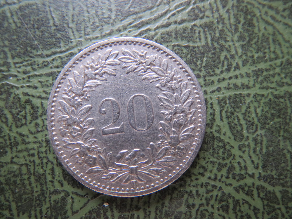 Switzerland, 20 cents, silver, goddess Helvetia, 1897 (C-CHE-01)